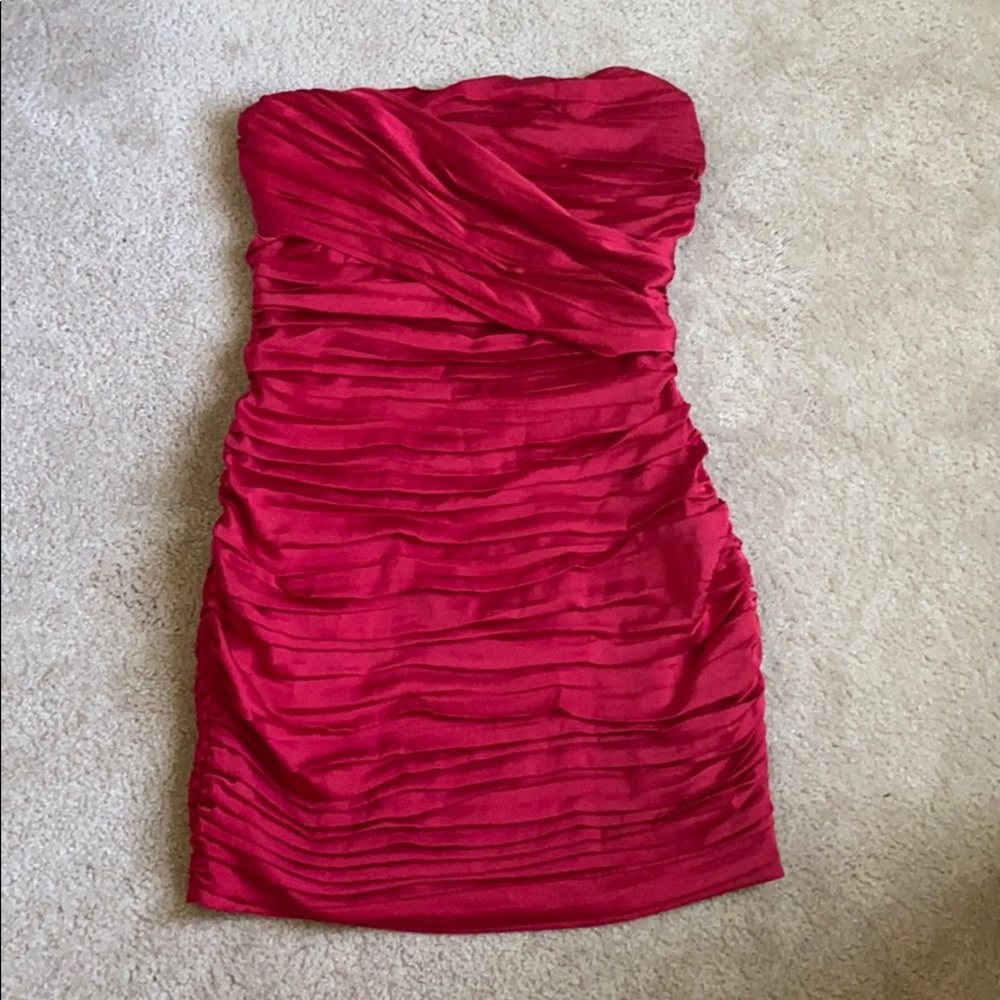 Express red strapless dress